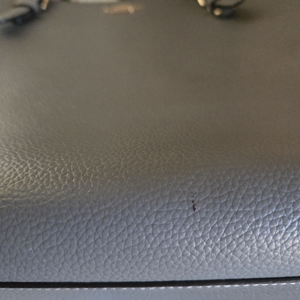 Coach Mollie Leather Tote Gray With Red Interior - Picture 13 of 16